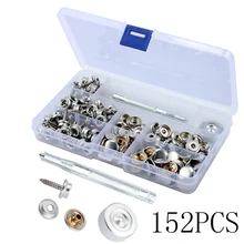 152 шт парусиновая ткань лодка морской оснастки крышка из нержавеющей стали серебрянная пуговица розетка