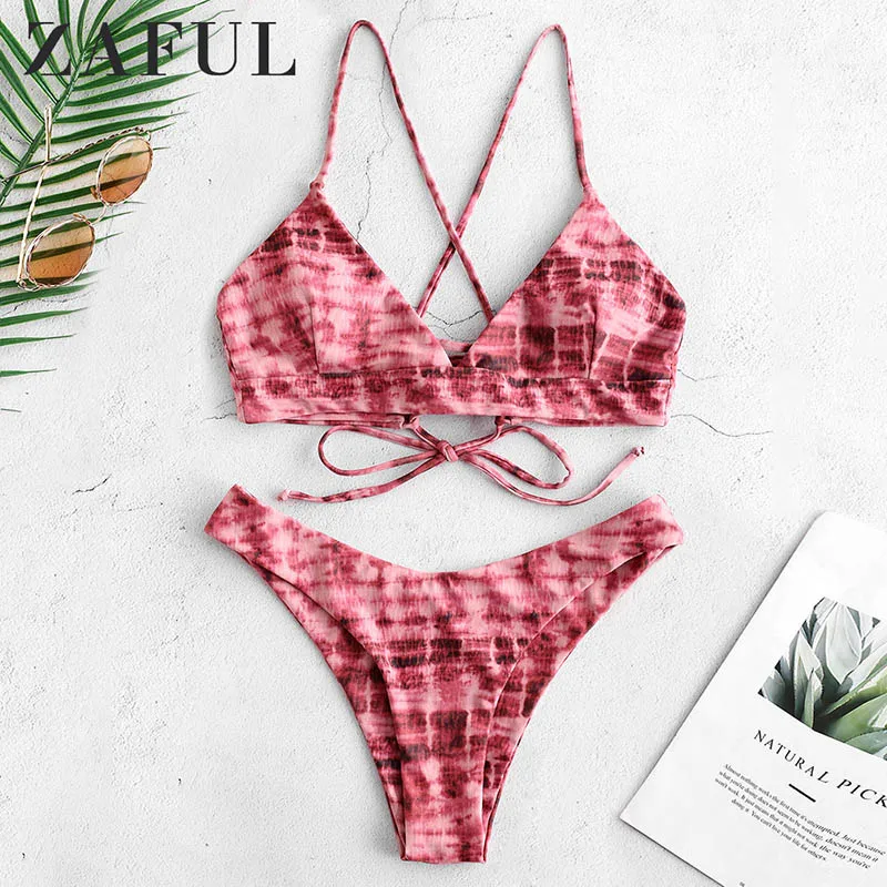 

Tie Dye Cami High Leg Bikini Set