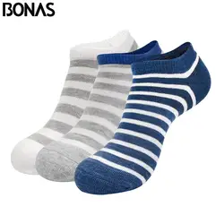 BONAS 3 пар/лот мужские хлопковые носки дышащие мужские носки красочные повседневные носки в полоску клетчатые носки подарки для мужчин