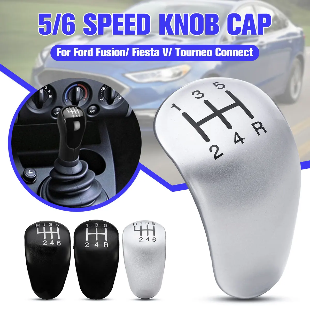 

1 Pcs Gear Shift Knob Badge Emblem Cap Knob Cover 5 6 Speed Insert Replacement For Ford for Fusion for Fiesta V Tourneo Connect