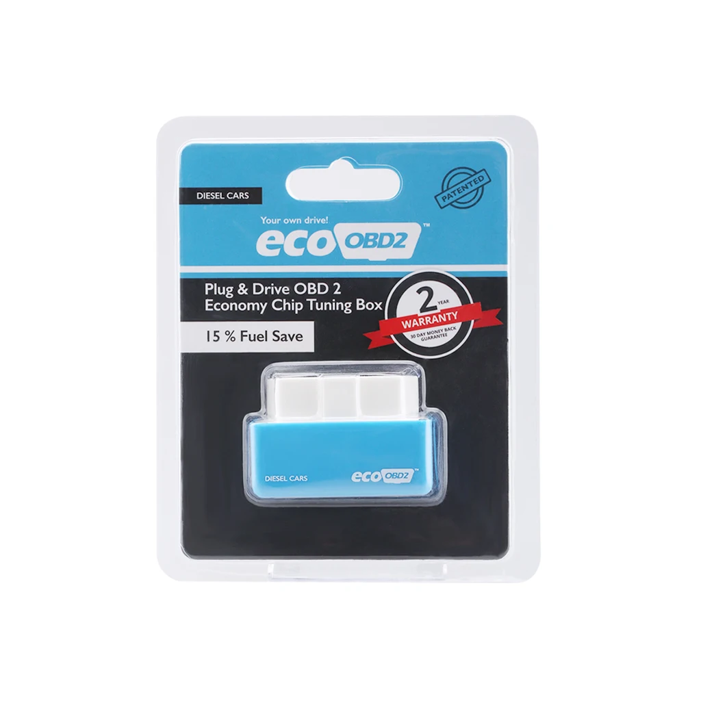 Мини Excelvan Blue Plug and Drive Eco OBD2 прозрачная коробка для настройки микросхем дизельных