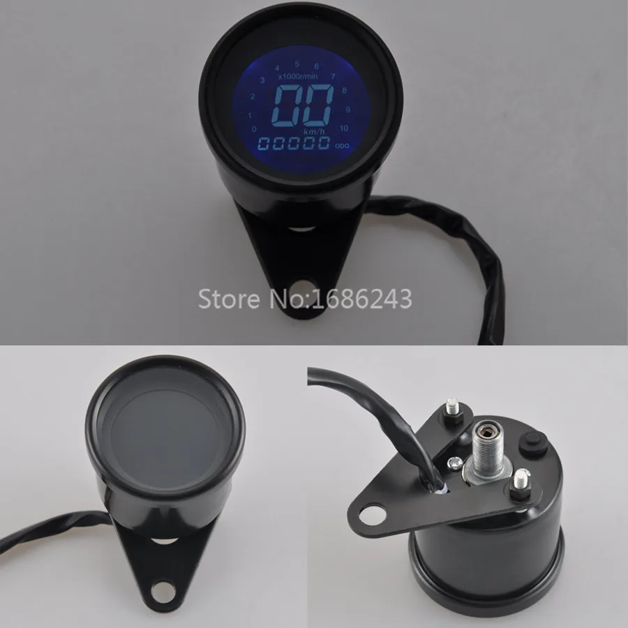 

Retro LED LCD Tachometer Speedometer Fuel Gauge Assembly Cafe Racer Universal
