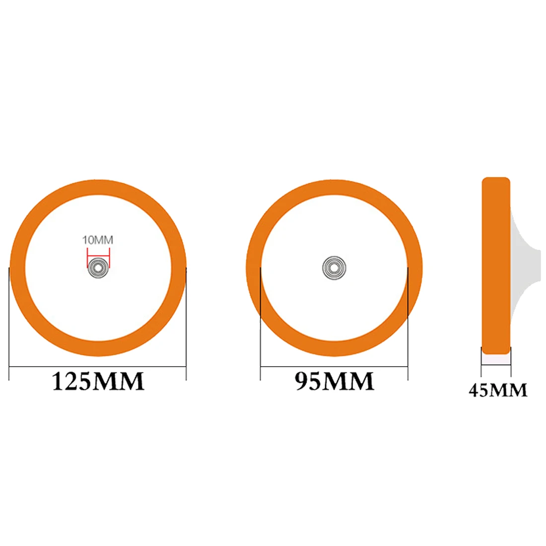 5 дюймов 125 см Авто полировка колодки Губка Колеса воск оранжевый 10 мм