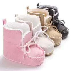 Зимние для маленьких мальчиков обувь для девочек хлопок внутри сапоги коляска теплая обувь детская обувь спортивная для маленьких девочек