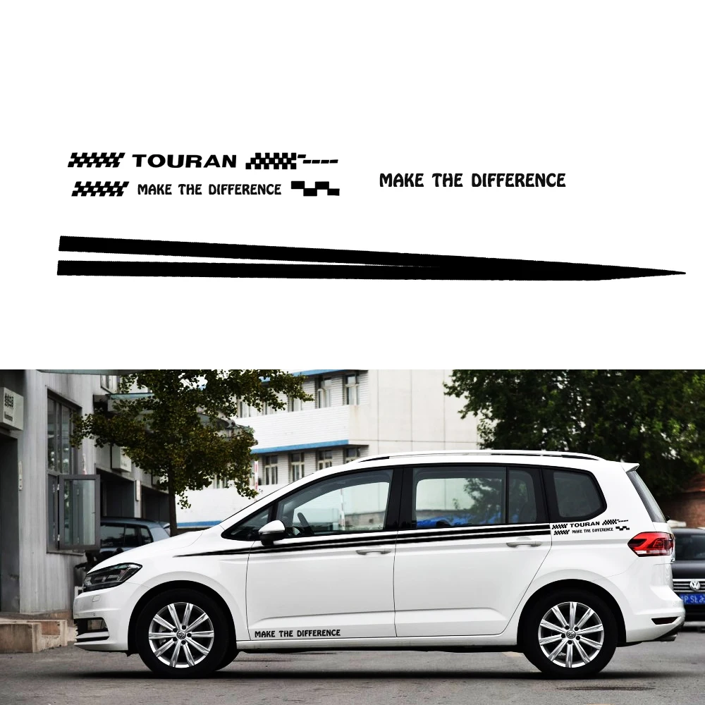 Авто аксессуары боковая наклейка на кузов автомобиля наклейки для Volkswagen VW Touran DIY