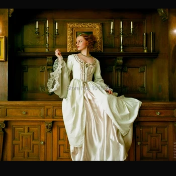 

New Arrival!Long Sleeve Vintage costumes Victorian dresses 1860s Civil War Gown Historical dresses Retro regency dress HL-434
