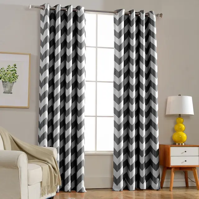 European Style Window Shade Curtain Gray Chevron Dark Blue European Style Window Shade Curtain Gray Chevron Dark Blue Room Blackout Curtains For Bedroom