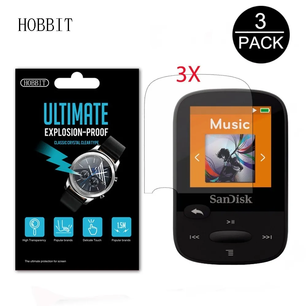 

3PCS Clear Screen Protector For Sandisk Sansa Clip Sport Plus Sdmx28 Cover Shield Film Skin Guard MP3 Player Accessories