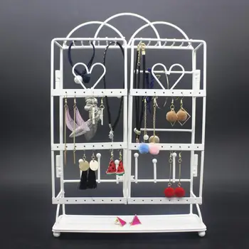 

High Quality Multifunction Large Capacity Earrings Necklace Bracelet Pendant Jewelries Organizer Display Stand Holder Rack Metal
