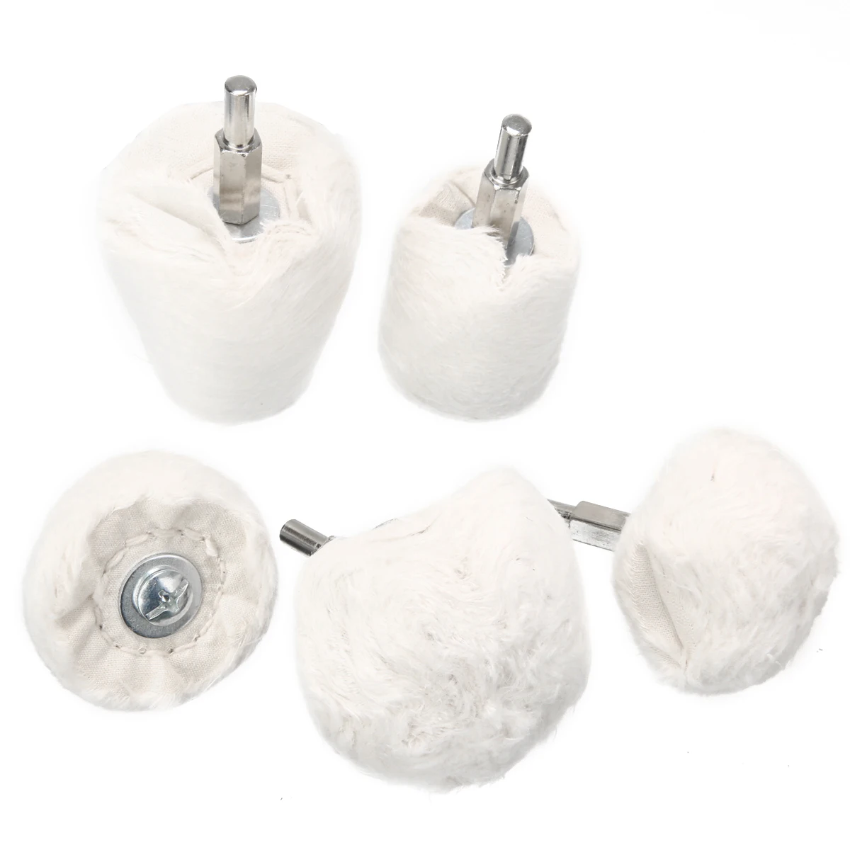 

5pcs/Set New White Lint Of Rod Cloth Polishing Wheel Sets Buffing High Quality Cotton Car Cloth Polishing Wheel Kit Attachment