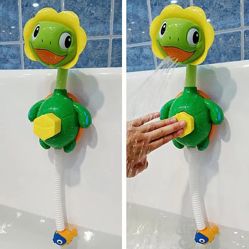 

Baby Kids Funny Bath Toys Bathing Tub Turtle Spray Shower Toy Cartoon Press Type Shower Faucet Water Spraying Toys for Children
