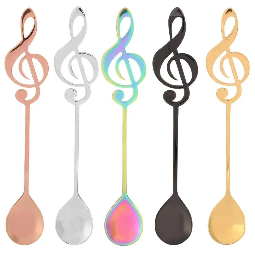 

Stainless Steel Dessert Spoon Musical Note Coffee Drinking Stirring Spoons