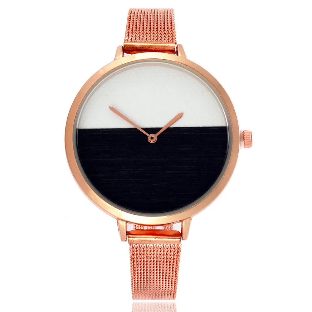 

Rose Gold Small Net Belt 2 Color with Watch Female Fashion Steel Quartz Watch Gift Foreign Trade Hot Selling Watch