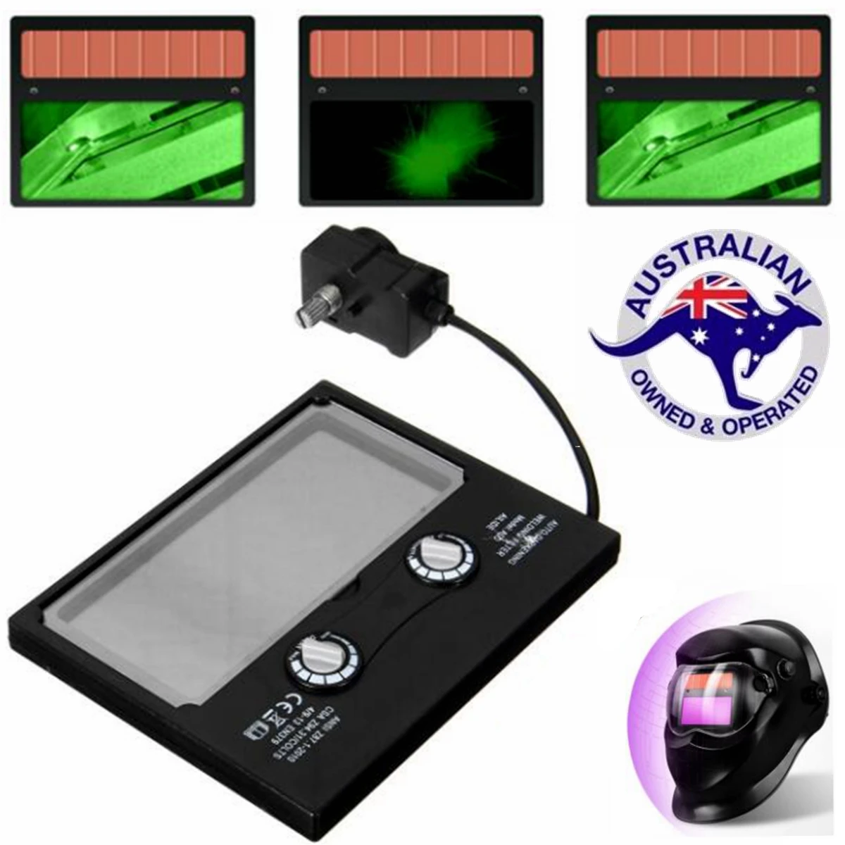 

Solar Cells Adjustment 4 Arc Sensor Solar Auto Darkening Welding Helmet Lens for TIG Welde Cap/Mask Filter Lens 9.1cm x 4.2cm