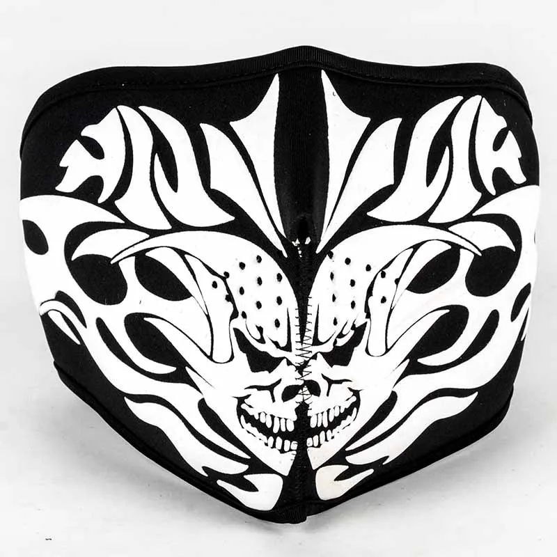 جديد وصول النيوبرين دراجة نارية نصف الوجه قناع الرياضة السائق التزلج لوح التزلج دراجة نارية مخيف عكسها هيكل جمجمة أقنعة