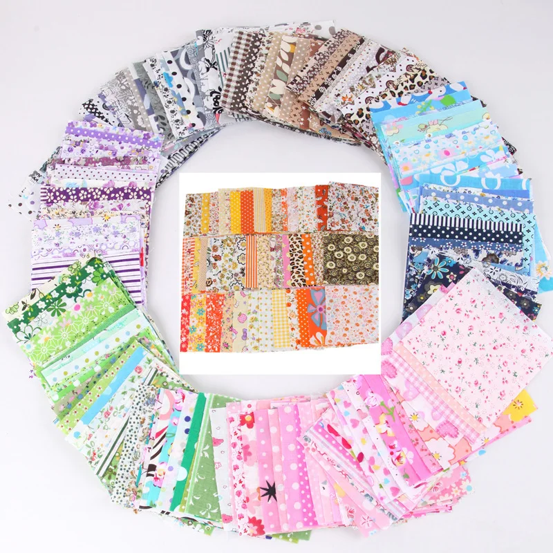 

New Arrival 50pcs 10x10cm Cotton Fabric Printed Cloth Sewing Quilting Fabrics For Patchwork Needlework DIY Handmade Accessories