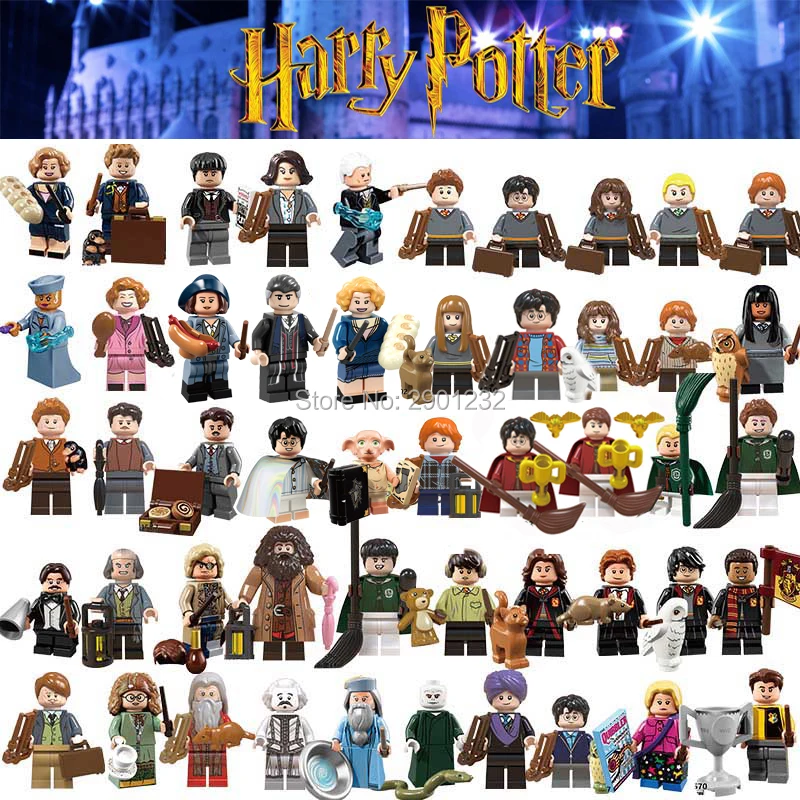 

For Legoing Harri potter Figures Fantastic Beasts Rubeus Dobby Hagrid Seamus Finnigan Hermione Bricks Model building Blocks Toys