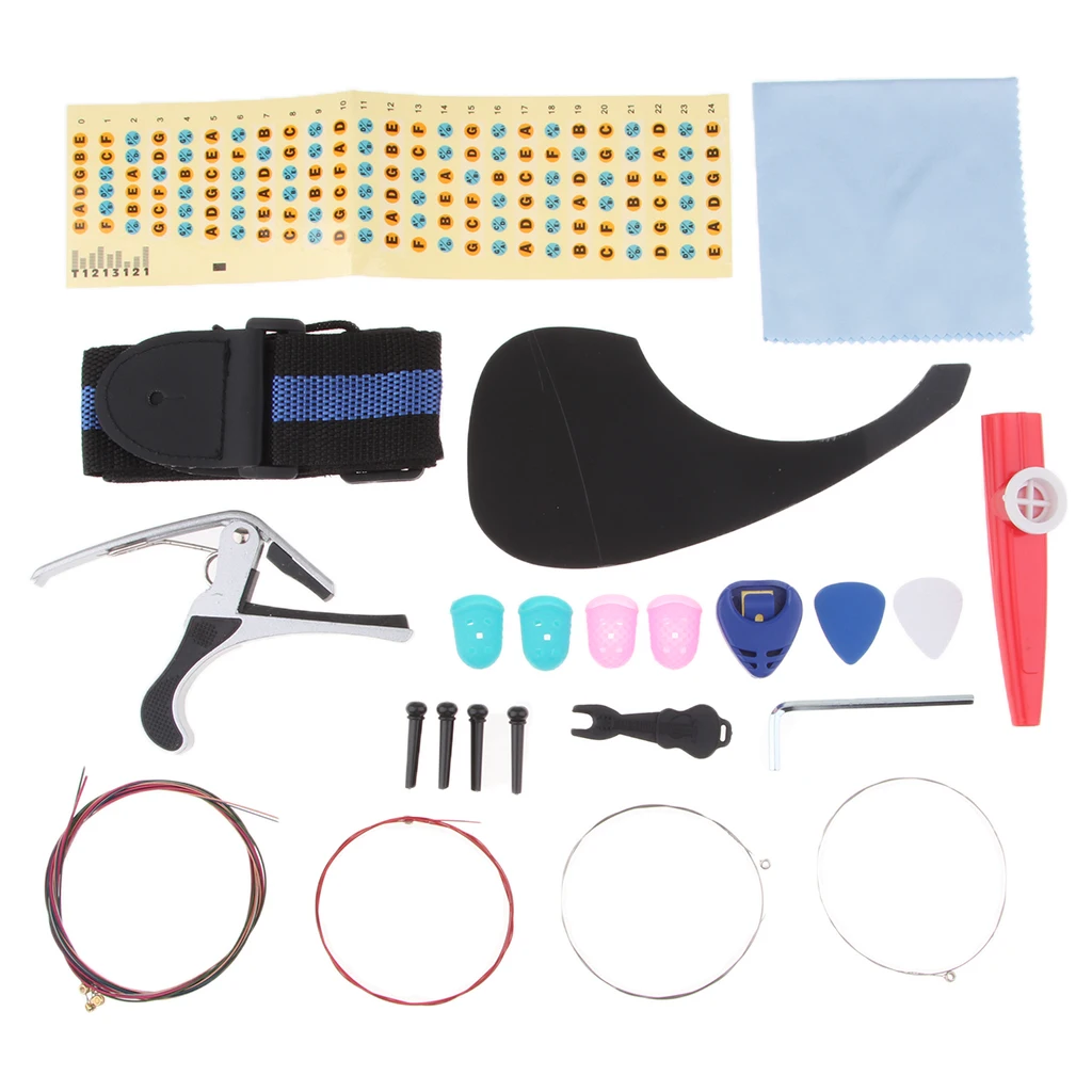 

High Quality Full Set Guitar Accessory Kit for 40 Inch Acoustic Guitar DIY Replacement Parts for Guitar Lovers Beginners
