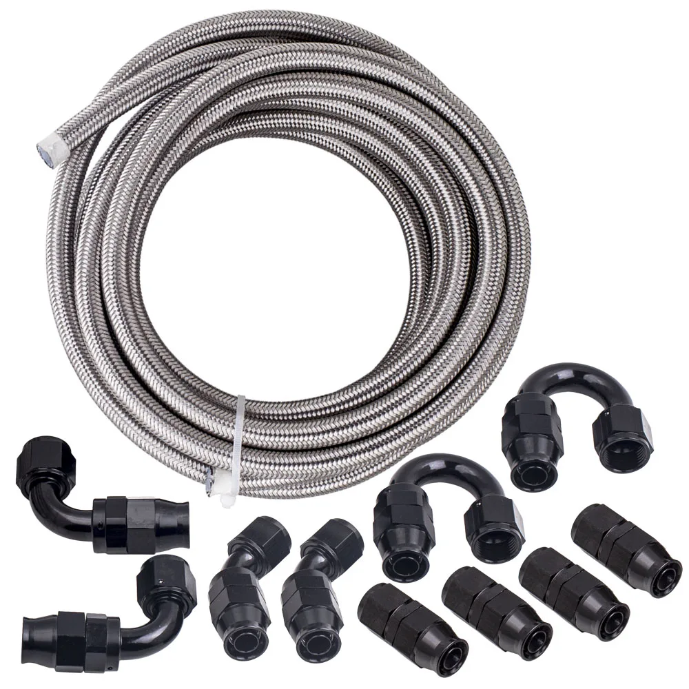 

AN10 AN-10 Braided PTFE E85 Ethanol Oil Gas Line Fuel Hose End Fitting 10PCS
