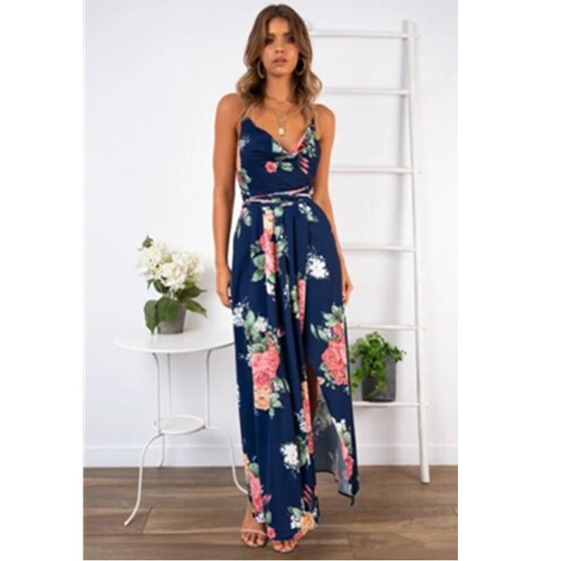 

2019 Women Summer Boho Fashion Long Maxi Dress Evening Party Beach Sundress