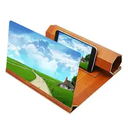 Мобильный телефон экран усилитель HD 3D держатель необработанный деревянный Анти-туман излучение видео Настольный ленивый складной