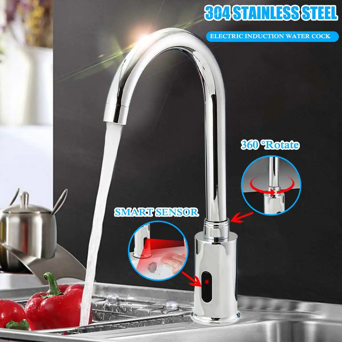  Electronic Automatic Sensor Control Infrared Kitchen Water Faucet Bathroom Modern Sink Tap Basin Se - 33013264111