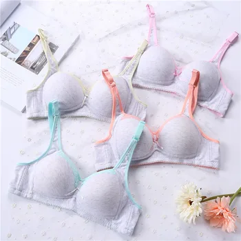 

Sweet Girls Women Cotton Bras Bowknot Push Up Padded Bra Girl Underwire Brassiere Underwear Sexy Solid Female New 2019 Hot Sale