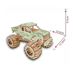 Lulong 3D деревянная головоломка 3D детская головоломка из дерева набор для сборки по дереву-MONSTER TRUCK шт. с 124 шт. деталей
