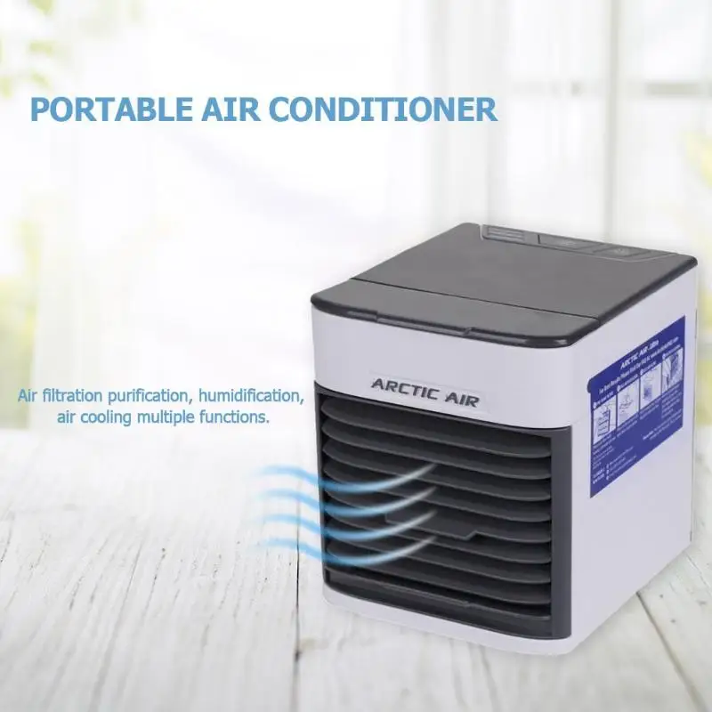 

Portable Mini Air Cooler Three Speed Air Conditioner with LED Light Humidifier Purifier for Home Office Drop Shipping
