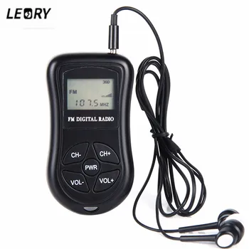 

LEORY Mini LCD Digital FM Radio Speaker 3.5mm Headphone Jack Portable DSP Display Radio Receiver NEW
