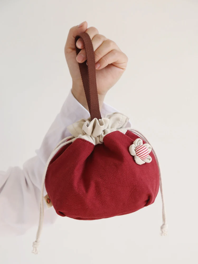 

Cloth art hand bouquet of pocket Ms han edition flowers small cloth phone package sundry handbag handbag
