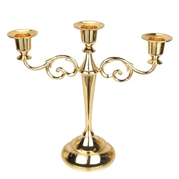 

3-Candle Metal Candelabra Tall Candle Holder Wedding Event Candelabra Candle Stand 26*27cm
