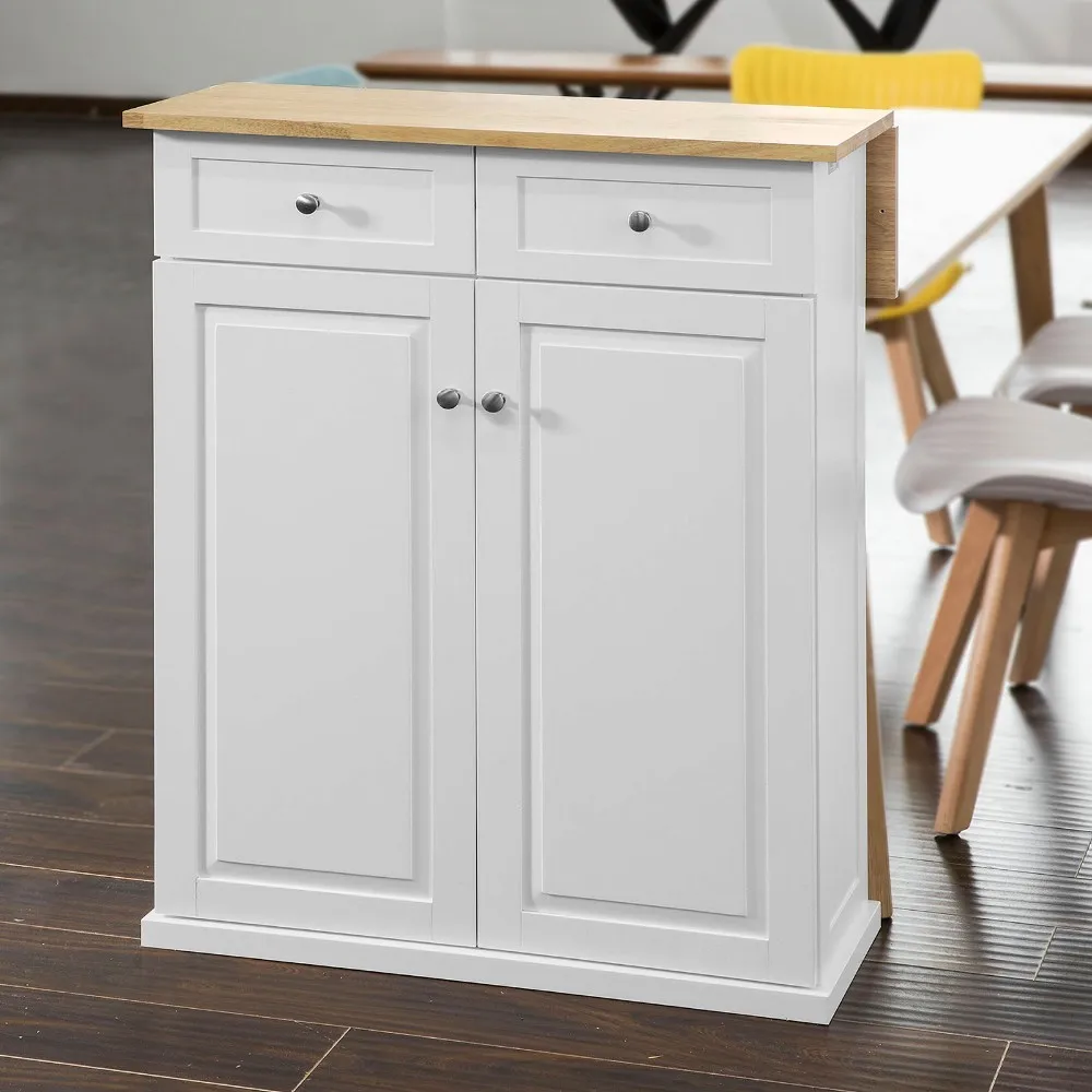 

SoBuy FSB17-WN, Kitchen Bar Cabinet Dining Table, Kitchen Storage Cupboard Sideboard with Extendable Top