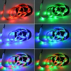 5 V USB Мощность Светодиодные ленты Light 2835 IP65 Водонепроницаемый RGB Светодиодные ленты ТВ PC Экран Подсветка и светильник 0,5 M 1 м 2 м 3 м 4 м 5 м