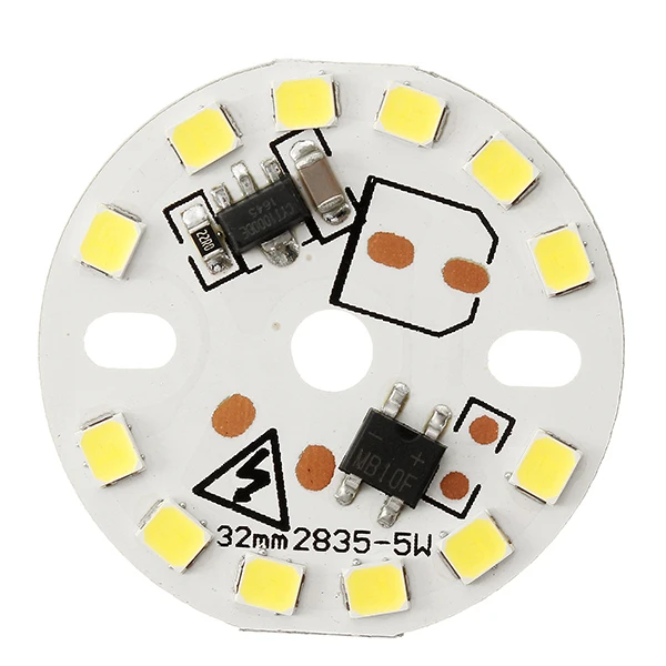 CLAITE с регулируемой яркостью 5 Вт Светодиодный PCB Панель лампа бисер, осколки, маленького размера, круглой формы с диаметром 32 мм SMD 2835 алюминиевая Светодиодная потолочная лампа чип AC220V