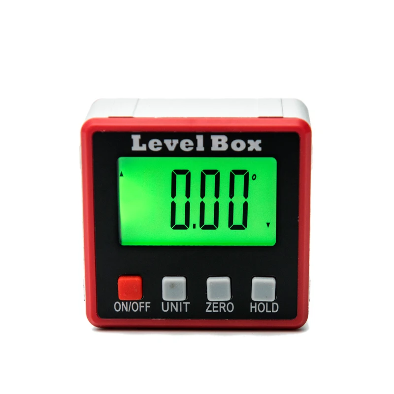 Red Precision Digital Protractor Inclinometer Level Box Digital Angle Finder Bevel Box With Magnet