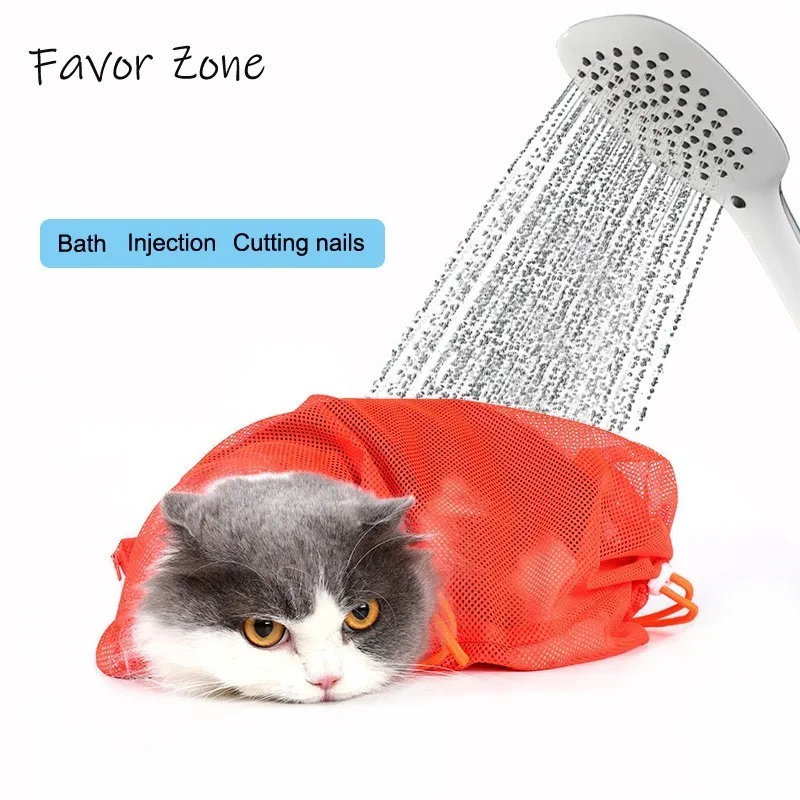 

Multifunction Cat Grooming Bath Bag Adjustable Mesh Breathable Washing Bags Pet Clean Nails Injecting Anti Scratch Cats Supplies