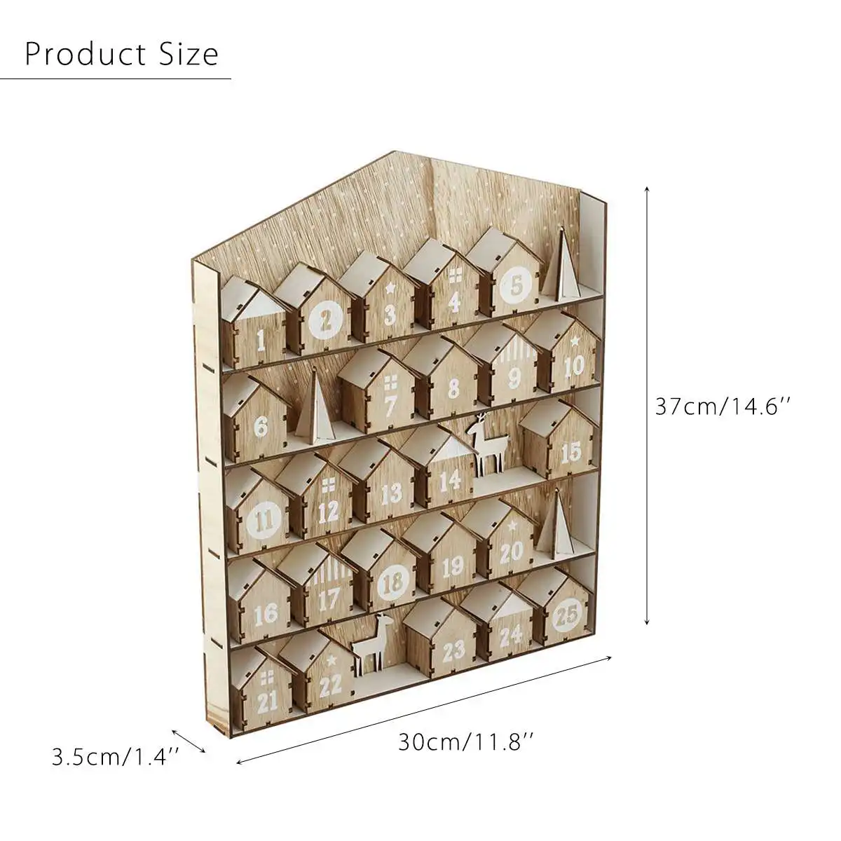Рождественский календарь Деревянный Мини домик Лось рождественские украшения DIY новогодний обратный отсчет домашний декор шоколадом дисплеи