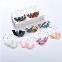 GEREIT Мода Bijoux Brinco Boho леопардовая черепаха раковина большой крючок акриловые серьги висячие серьги