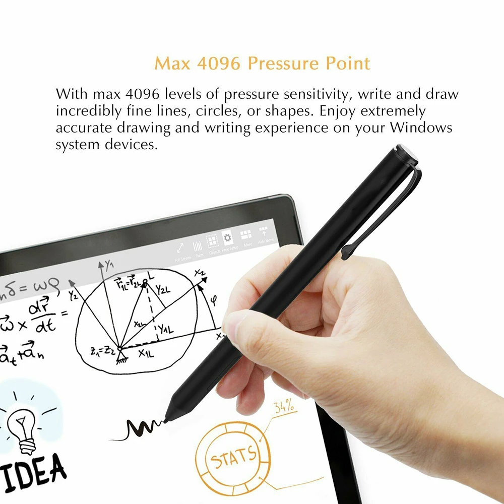 

4096 Pressure Stylus Pen for Microsoft Surface 3 Pro 3 Pro 4 Pro 5 Pro 6 Go Book