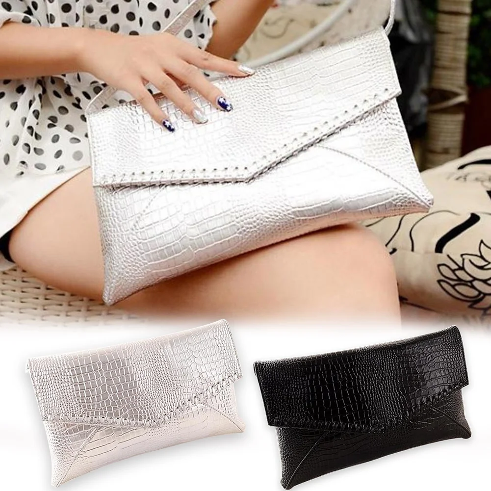 

Women Clutch Wallet Fashion Crocodile Bag Simple Envelope Wallet Ladies Shoulder Evening Party Purse
