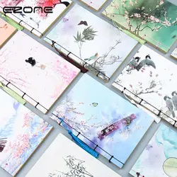 EZONE китайский Винтажный стиль тетрадь Kraft бумага пустой внутренняя страница с кисточкой живопись книга красота пейзаж обложка книги