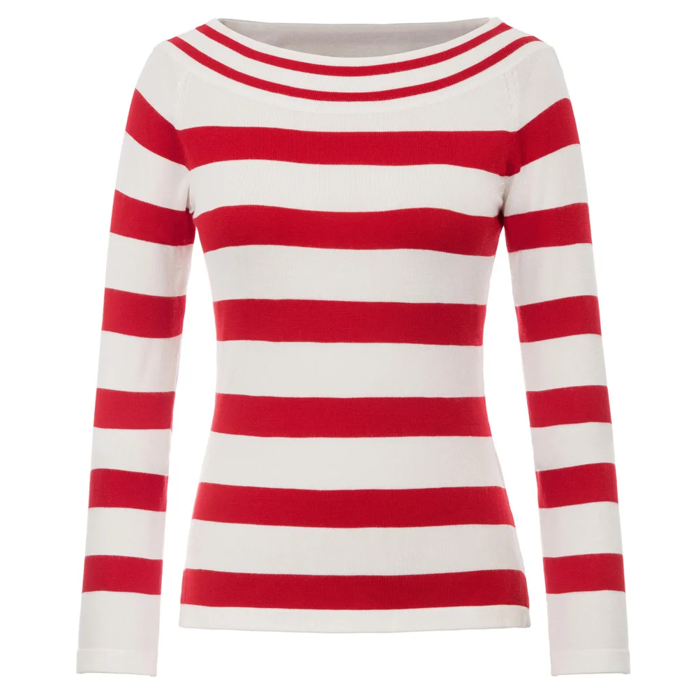 red black classic Striped women Long sleeve soft t shirt autumn warm ...