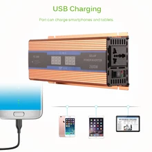 Пиковая мощность 2600 Вт автомобильный инвертор 12 В 220 В 50 Гц розетка ЕС 12 В 220 В автомобильный инвертор 12 220 Автомобильный Инвертор адаптер преобразователь напряжения