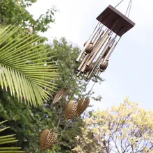 Carillón de viento de Metal con forma de corazón para decoración del hogar, carillón de viento de 8 tubos, adorno colgante para el jardín