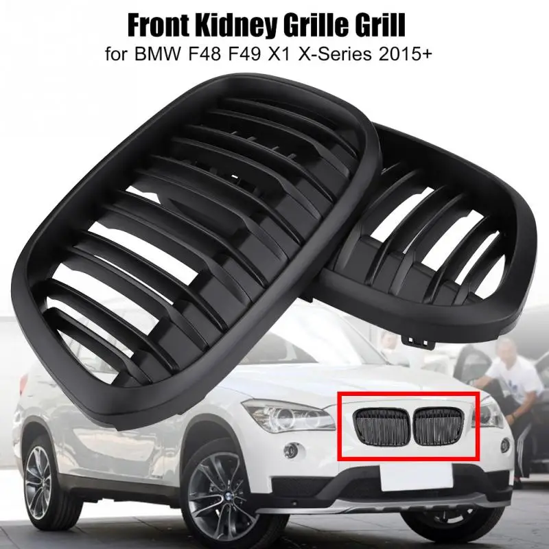 

1 Pair Car Front Kidney Grille Grill for BMW F48 F49 X1 X-Series 2015 2016 2017 2018 Car Styling ABS Black