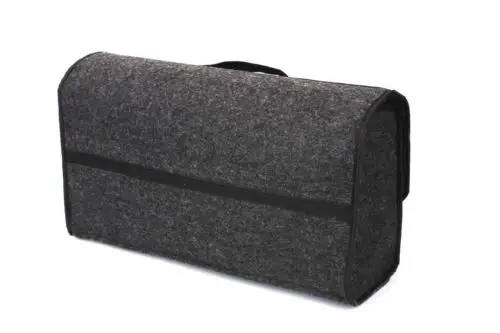  Car Trunk Organizer Foldable Storage Bag Box Cargo Portable Gray Woolen Felt - 32961353038