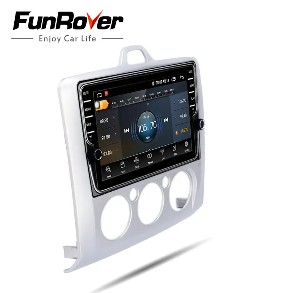 Clearance Funrover 8 cores Android 9.0 2 din Car Dvd multimedia gps navi For  Focus 2 radio navigation DSP stereo Split screen SIMslot 4