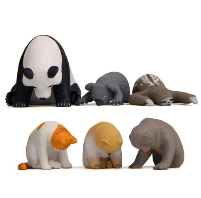 1 Pc Cute Sleeping Zoo Animal Action Figures Cartoon Cat Dog Panda Monkey Koala Otter Model Figure Toys Doll-1