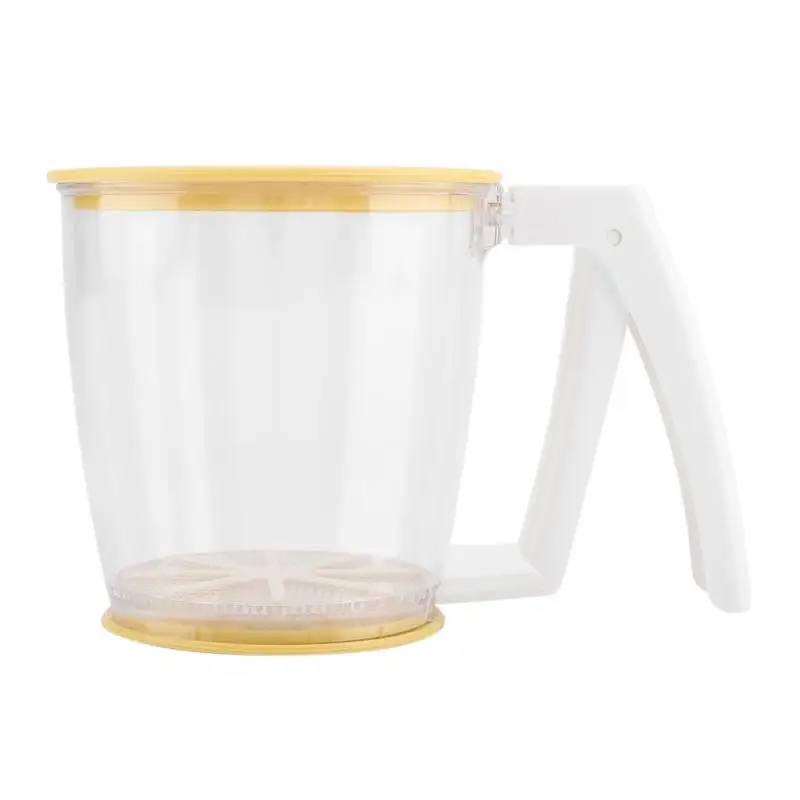 Hand-held Cup Flour Sifter Strainer Powder Mesh Sieve Baking Supplies Tools with Lid Flour Sifter PP Hand-held Cup Flour Sifter Strainer Powder Mesh Sieve Baking Supplies Tools with Lid Flour Sifter PP